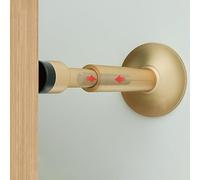 Butée de porte hydraulique en cuivre pur avec tampon silencieux, support de porte réglable rétractable sans perçage et embout en caoutchouc, butée de porte facile à installer pour la maison ou le