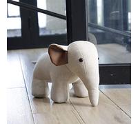 Butée de porte intérieure en tissu Motif éléphant Blanc crème