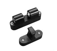 Butée de porte invisible pour portes en bois et métal - Construction en aluminium - Montage au sol - Installation sans perçage - Fonction de sécurité anti-pincement pour les familles (noir)