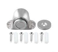 Butée de porte magnétique en acier inoxydable avec vis de loquet - Fixation au sol - Aimant puissant - Design élégant et épuré - Pour la maison et le bureau - Argenté