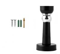 Butée de porte magnétique en acier inoxydable pour une utilisation en intérieur avec flexibilité de montage mural ou au sol et contact amorti à ressort (noir 1,0 mm)