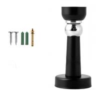 Butée de porte magnétique en acier inoxydable pour une utilisation en intérieur avec flexibilité de montage mural ou au sol et contact amorti à ressort (noir 0,6 mm)