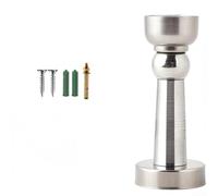 Butée de porte magnétique en acier inoxydable pour une utilisation en intérieur avec flexibilité de montage mural ou au sol et contact amorti à ressort (couleur naturelle 1,0 mm)