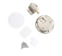 Butée de porte mécanique réglable, support au sol non magnétique en alliage de zinc avec verrou poussoir, coupe-vent et robuste pour la maison, le bureau, sans perçage ou installation de vis (argenté)