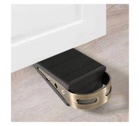 Butée de porte mobile en acier inoxydable 304 avec compartiment rangement intégré, butée sécurité robuste métal et caoutchouc antidérapant Pour Tous Types De Sols(D Antique bronze)