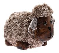 Butée de porte mouton en simili cuir et peluche, marron
