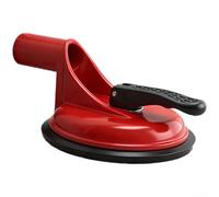 Butée de porte portable en aluminium avec ventouse en caoutchouc robuste, installation sans perçage pour surfaces lisses, poignée ergonomique, couleur rouge