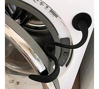 Butée de porte pour machine à laver à chargement frontal, support de porte amovible avec base magnétique de 43 mm, butée de porte flexible pour garder la porte ouverte pour éviter les odeurs - Noir