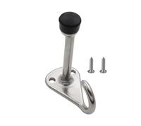 Butée De Porte Pour Mur - Protecteur Silencieux et Bloqueur | avec Crochet et Coussin en Caoutchouc Inoxydable - Pour Sécurité Chambre Hôtel Appartement Chambre à Coucher