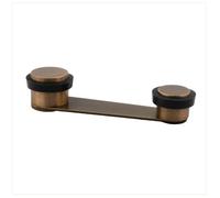 Butée de porte rotative | Fixation adhésive ou avec vis + cheville | Pour porte jusqu'à 50 mm, laiton | EVI Herrajes (laiton vieilli - caoutchouc noir)