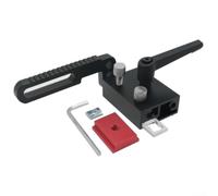 Butée de rail à onglet en alliage d'aluminium pour systèmes T-Track Jigs de travail du bois Dispositif de limitation de longueur précise standard (noir)