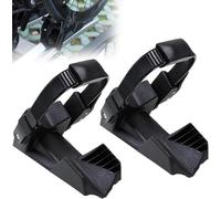 Butée de Roue, 2 Pièces Butoirs de Roue pour Pneus Larges Jusqu'à 2,35", Porte-vélos Accessoires avec Cliquet et Levier de Serrage et Caoutchouc de Protection pour VTT et Vélo de Route