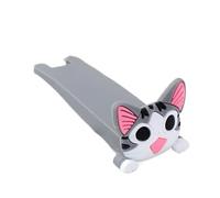 Butées de porte Bloc de porte en Silicone dessin animé, sans bouchon perceuse, portes au sol for tampon réutilisable, blocs absorbant les chocs(Cheese Cat)