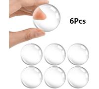 Butées de Porte Murales - JINFGERNE - Lot de 6 Protections en Caoutchouc Transparent, Auto-Adhésives, Absorption des Chocs, Protec