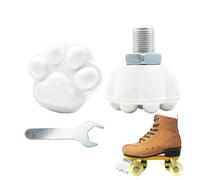 Butées d'orteils - Patins quad 5,65 x 5,05 cm | Bouchons de bloc de frein en caoutchouc pour patins à roulettes, 2x réglables avec clé pour débutants, accessoires de patinage à roulettes noirs