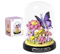 Butfly Flower Building Blocs Set Creative DIY Insect Butfly Building Bloc Flowers Flowers with Dust Cover Gifts for Adults Children