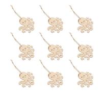 BUTIFULSIC 10 Pièces Décor Bois Poulpe Non Peint en Bois Naturel Rustique pour Bricolage et Décorations de Fête Été Tranches Octopus Meticulously Crafted