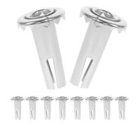 BUTIFULSIC 10 Pièces Manchon Métallique Robuste pour Roulette de Meuble, Insert Fileté en Fer Argenté, Support Renforcé pour Tige Métallique Longue de 8x36 ou 8x38, Accessoire Pratique