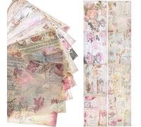 BUTIFULSIC 16pcs Papier de Scrapbooking Vintage Décoratif à Lettre Vintage, Papier de Support Texturé Unique, Facile à Utiliser pour Laptops et Trolley