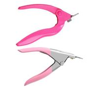BUTIFULSIC 2 pièces Coupe-ongles Manucure Acier Inoxydable Outils U-shape et Anti-rebond pour Faux Ongles Accessoire Professionnel DIY Salon et Usage Domestique