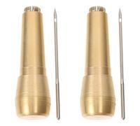 BUTIFULSIC 2 Pièces Lot de 2 Poinçons de Couture pour Réparation Chaussures, Aiguilles à Coudre en Acier Manche en Laiton, Petit Format, Kit Outils Bricolage Cuir, Fourniture pour Travail du