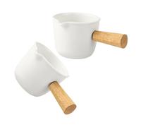 BUTIFULSIC 2 pièces Mini Pichet à Lait Céramique Blanche Crémier Compact Multifonction pour Café Sirop et Sauce Pot à Lait Portable pour Espresso et Thé