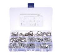 BUTIFULSIC 240 Pièces Manchon à Sertir, Boucle de Câble Métallique en Acier Inoxydable, Léger, Solide pour Maintien, Argenté, pour Guide Wire et Wire, Pêche et Agriculteur