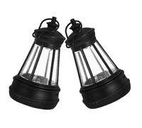 BUTIFULSIC 2pcs Mini Lanterne Solaire Extérieure en Résine Noire Poignée Portable, Design Animal Mignon pour Statues D'animaux, pour Soirées et Promenades Nocturnes