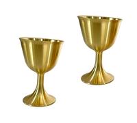 BUTIFULSIC 2pcs Tasses en Laiton Doré Coupe du Dieu Richesse Chalices Traditionnels Pratiques et Multi-usages pour Culte Bouddhiste et Usage Familial