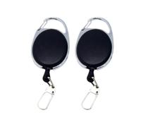 BUTIFULSIC 2pièces Lot de Porte-clés Rétractables Anti-Perte Alliage Câble Acier Extensible Haute Élasticité Robuste avec Clip Ceinture et Mousqueton Maison Bureau Extérieur Noir