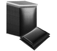 BUTIFULSIC 50 Pièces Enveloppes à Bulles Noires Auto-adhésives Sacs d'Expédition Rembourrés pour Emballage Fragile Vêtements Maquillage Usage Professionnel et Personnel