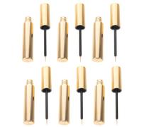 BUTIFULSIC 6 Pièces Kit de Flacons Rechargeables pour Mascara et Huile à Lèvres, Plastique Doré, Capacité 10ml, Applicateur de Précision Réutilisable, pour Voyage et Valise