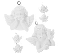 BUTIFULSIC 6pcs Breloques de Bijoux D'ange en Résine Blanche pour Fabrication de Bijoux Diy, Pendentifs Charme Ange pour Décoration de Noël et Créations Artisanales