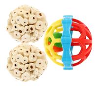 BUTIFULSIC Balles Jouets à Mâcher Couleur Aléatoire pour Petits Oiseaux Lot de 3 en Caoutchouc Favorise Le Broyage du Bec Mastication pour Perruches et Diamants Mandarins