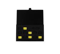 BUTIFULSIC Boîte de Rangement Noire en Alliage D'aluminium avec 12 Fentes Nano Sim et Doublure Eva, Étui de Transport Durci pour Cartes Mémoire, pour Voyage et Usage Extérieur