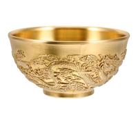 BUTIFULSIC Bol à Trésor en Laiton Or pour Décoration de Bureau, Bassin Décoratif Solide Style Chinois, Présent pour Famille et Amis
