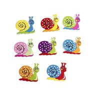 BUTIFULSIC Boutons-pression Couleur Aléatoire Lot de 50 Imprimés Colorés en Bois à Motif Escargot Cartoon, Décorations Uniques Taille 23x22mm, Assortiment Créatif pour
