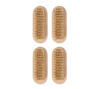 BUTIFULSIC Brosse à Ongles en Bois Naturel Poils de Sanglier Double Face, Portable, pour Mains et Pattes D'animaux, Lot de 4, pour Manucure Bureau ou Pédicure