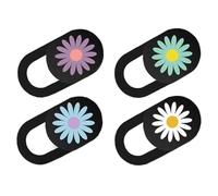 BUTIFULSIC Cache-Webcam pour Ordinateur Portable en Abs Motif Marguerite, Lot de 4 Pièces, Couverture Ultra-Mince pour Protection Vie Privée et Prévention du Piratage