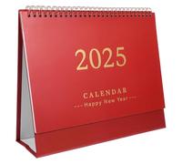 BUTIFULSIC Calendrier de Bureau Debout 2025 Simple et Élégant Papier et Reliure Double-fil Métal Écriture Nette la Maison L'école