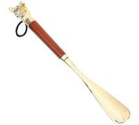 BUTIFULSIC Chausse-pied à Long Manche en Bois et Alliage de Zinc 32cm, Facile à Utiliser sans Se Pencher, Design Poignée Attrayante, pour Anniversaires, Destiné aux Hommes et Seniors