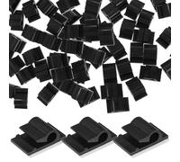 BUTIFULSIC Clips de Fil Adhésifs Noirs Pa66 pour Gestion de Câbles Audio et Usb, Support de Fil de Ligature Adhésif Puissant, Lot de 50pcs pour Bureau et Table