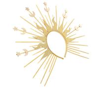 BUTIFULSIC Couronne de Déesse Soleil et Lune en Plastique Or, Serrage-tête Élégant pour Cosplay et Défilé de Mode, Accessoire Polyvalent pour Femmes