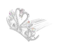 BUTIFULSIC Couronne de Mariée Élégante en Alliage Blanc Légère Peigne, Accessoire Cheveux Féminin pour Mariage et Cérémonie, Travail Détaillé et Style Raffiné
