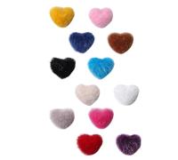 BUTIFULSIC Décoration de Pompons ou Usage à Domicile pour Salon de Manucure Forme Cœur 12pcs, Absorption Détachable et Toucher Confortable Couleur Aléatoire pour Ongles en