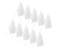 BUTIFULSIC Drapeaux Vierges Poignée Confortable Antidérapante à Main en Polyester Blanc Lot de 10 pour Événements et Fêtes pour Sports et Arbitres