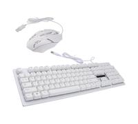 BUTIFULSIC Ensemble Clavier et Souris Gaming Filaire USB Blanc, Clavier Mécanique Suspendu Éclairage LED, Souris Ergonomique pour PC Jeu Vidéo, Accessoire Gamer Haute Précision