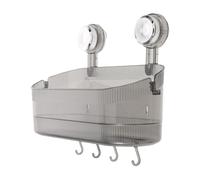 BUTIFULSIC Étagère Rangement Moderne Ventouse Murale Salle de Bain en Plastique avec Crochets, Réutilisable et Amovible pour Petite ou Espace Réduit