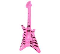 BUTIFULSIC Guitare Gonflable Rose en Pvc Légère Design Réaliste, Instrument Gonflable pour Décorations de Fête Rock et Accessoires de Carnaval