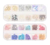 BUTIFULSIC Kit de Décoration D'ongles en Coquille D'ormeau 2 Sets Boîte de Rangement, Accessoires Pratiques et Brillants pour Nail Art, pour Sortir et Jouer